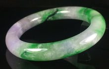 Load image into Gallery viewer, 10% OFF- 58/59/60mm Certified Natural 3 Color Jadeite Emerald A*Jade HandCarved Lucky Round Bracelet Bangle GX860