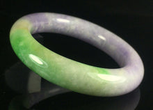 Load image into Gallery viewer, 10% OFF- 55/56/57mm Certified Natural Lavender Yellow Green Jadeite Emerald A Jade HandCarved Lucky Round Bracelet Bangle GX869