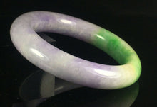 Load image into Gallery viewer, 10% OFF- 55/56/57mm Certified Natural Lavender Yellow Green Jadeite Emerald A Jade HandCarved Lucky Round Bracelet Bangle GX869