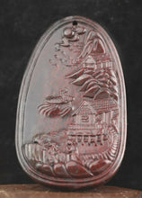 Load image into Gallery viewer, 10% OFF- Certified Natural Red Jadeite Emerald A Jade Handcarved Beautiful Landscape Lucky Jade Pendant《Grade A》NO.C888