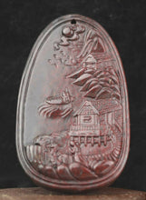 Load image into Gallery viewer, 10% OFF- Certified Natural Red Jadeite Emerald A Jade Handcarved Beautiful Landscape Lucky Jade Pendant《Grade A》NO.C888