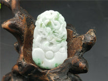 Load image into Gallery viewer, 10% OFF- Certified Natural Icy Jadeite Emerald Jade HandCarved Tablet Lucky Dragon Pendant A1940