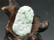Load image into Gallery viewer, 10% OFF- Certified Natural Icy Jadeite Emerald Jade HandCarved Tablet Lucky Dragon Pendant A1940