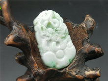 Load image into Gallery viewer, 10% OFF- Certified Natural Icy Jadeite Emerald Jade HandCarved Tablet Lucky Dragon Pendant A1940