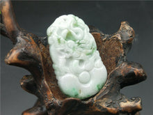 Load image into Gallery viewer, 10% OFF- Certified Natural Icy Jadeite Emerald Jade HandCarved Tablet Lucky Dragon Pendant A1940