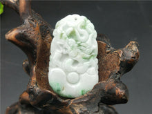 Load image into Gallery viewer, 10% OFF- Certified Natural Icy Jadeite Emerald Jade HandCarved Tablet Lucky Dragon Pendant A1940