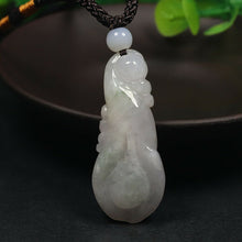 Load image into Gallery viewer, 10% OFF- Certified Natural Icy Jadeite Emerald A Jade HandCarved Tablet Lucky Magnolia Flower Pendant X1583