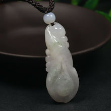 Load image into Gallery viewer, 10% OFF- Certified Natural Icy Jadeite Emerald A Jade HandCarved Tablet Lucky Magnolia Flower Pendant X1583