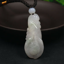 Load image into Gallery viewer, 10% OFF- Certified Natural Icy Jadeite Emerald A Jade HandCarved Tablet Lucky Magnolia Flower Pendant X1583