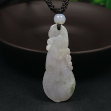 Load image into Gallery viewer, 10% OFF- Certified Natural Icy Jadeite Emerald A Jade HandCarved Tablet Lucky Magnolia Flower Pendant X1583