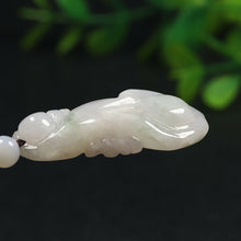 Load image into Gallery viewer, 10% OFF- Certified Natural Icy Jadeite Emerald A Jade HandCarved Tablet Lucky Magnolia Flower Pendant X1583