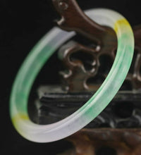 Load image into Gallery viewer, 10% OFF- 61/62/63mm Certified Natural Icy Lavender Yellow Green Jadeite Emerald A Jade HandCarved Lucky Round Bracelet Bangle A1940