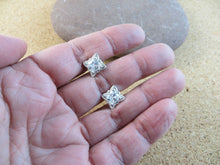 Load image into Gallery viewer, 10% OFF- Sparkling! Vintage Avon Square White Gem Stone Post Stud Earrings