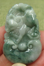 Load image into Gallery viewer, Certified Natural Jadeite Emerald A*Jade HandCarved Ox Cow Pendant C6484 with Gift Box