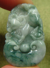 Load image into Gallery viewer, Certified Natural Jadeite Emerald A*Jade HandCarved Ox Cow Pendant C6484 with Gift Box