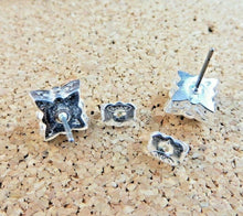 Load image into Gallery viewer, 10% OFF- Sparkling! Vintage Avon Square White Gem Stone Post Stud Earrings