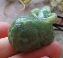 Load image into Gallery viewer, Certified Natural Jadeite Emerald A*Jade HandCarved Ox Cow Pendant 风水牛 HL8027 with Gift Box