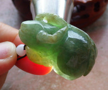 Load image into Gallery viewer, Certified Natural Jadeite Emerald A*Jade HandCarved Ox Cow Pendant 风水牛 HL8027 with Gift Box