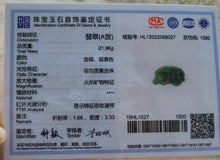 Load image into Gallery viewer, Certified Natural Jadeite Emerald A*Jade HandCarved Ox Cow Pendant 风水牛 HL8027 with Gift Box