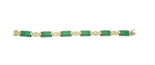 Load image into Gallery viewer, 10% OFF- 190mm/7.5in Certified Natural Multi-Color Ice Jadeite Emerald Jade Gems Gold Plated Fortune Lucky Link Clasp Bracelet