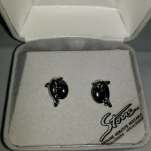 Load image into Gallery viewer, 10% OFF- Certified Storrs Genuine Hematite Dolphins Pierced Stud Earrings NIB