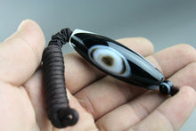 Load image into Gallery viewer, 10% OFF- Certified Natural Antique Rare Icy Sky Eye Good Luck Horn Bead Jade Pendant A9