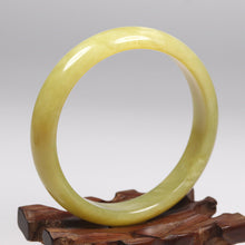 Load image into Gallery viewer, 10% OFF- 57/58/59mm Certified Natural Yellow Gold Jadeite Emerald A*Jade HandCarved Bracelet Bangle VV5930