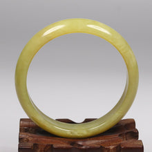 Load image into Gallery viewer, 10% OFF- 57/58/59mm Certified Natural Yellow Gold Jadeite Emerald A*Jade HandCarved Bracelet Bangle VV5930