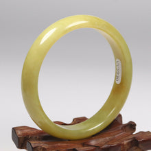 Load image into Gallery viewer, 10% OFF- 57/58/59mm Certified Natural Yellow Gold Jadeite Emerald A*Jade HandCarved Bracelet Bangle VV5930