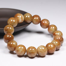 Load image into Gallery viewer, 10% OFF- 54-63mm Certified Natural Yellow Gold Jadeite Emerald A*Jade Lucky Stretchy Bracelet《Grade A》L8286