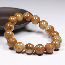 Load image into Gallery viewer, 10% OFF- 54-63mm Certified Natural Yellow Gold Jadeite Emerald A*Jade Lucky Stretchy Bracelet《Grade A》L8286