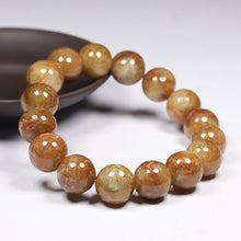 Load image into Gallery viewer, 10% OFF- 54-63mm Certified Natural Yellow Gold Jadeite Emerald A*Jade Lucky Stretchy Bracelet《Grade A》L8286