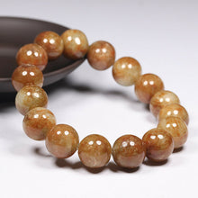 Load image into Gallery viewer, 10% OFF- 54-63mm Certified Natural Yellow Gold Jadeite Emerald A*Jade Lucky Stretchy Bracelet《Grade A》L8286