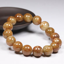 Load image into Gallery viewer, 10% OFF- 54-63mm Certified Natural Yellow Gold Jadeite Emerald A*Jade Lucky Stretchy Bracelet《Grade A》L8286