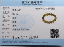 Load image into Gallery viewer, 10% OFF- 54-63mm Certified Natural Yellow Gold Jadeite Emerald A*Jade Lucky Stretchy Bracelet《Grade A》L8286