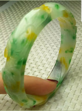 Load image into Gallery viewer, 56/57/58mm Certified Natural 3 Color Jadeite Emerald A Jade HandCarved Bat Coin Bracelet Bangle A-339