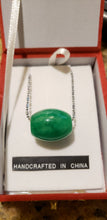 Load image into Gallery viewer, 10% OFF- Certified Natural Jadeite Emerald A Jade Handcrafted Bead Pendant-Silver Necklace