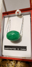 Load image into Gallery viewer, 10% OFF- Certified Natural Jadeite Emerald A Jade Handcrafted Bead Pendant-Silver Necklace