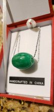 Load image into Gallery viewer, 10% OFF- Certified Natural Jadeite Emerald A Jade Handcrafted Bead Pendant-Silver Necklace
