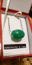 Load image into Gallery viewer, 10% OFF- Certified Natural Jadeite Emerald A Jade Handcrafted Bead Pendant-Silver Necklace