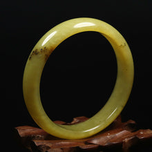 Load image into Gallery viewer, 10% OFF- 57/58/59mm Certified Natural Yellow Gold Jadeite Emerald A*Jade HandCarved Bracelet Bangle VV5976