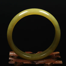Load image into Gallery viewer, 10% OFF- 57/58/59mm Certified Natural Yellow Gold Jadeite Emerald A*Jade HandCarved Bracelet Bangle VV5976