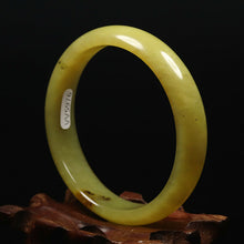 Load image into Gallery viewer, 10% OFF- 57/58/59mm Certified Natural Yellow Gold Jadeite Emerald A*Jade HandCarved Bracelet Bangle VV5976