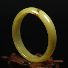 Load image into Gallery viewer, 10% OFF- 57/58/59mm Certified Natural Yellow Gold Jadeite Emerald A*Jade HandCarved Bracelet Bangle VV5976