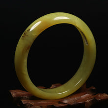 Load image into Gallery viewer, 10% OFF- 57/58/59mm Certified Natural Yellow Gold Jadeite Emerald A*Jade HandCarved Bracelet Bangle VV6013