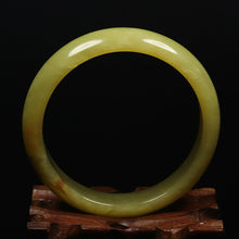 Load image into Gallery viewer, 10% OFF- 57/58/59mm Certified Natural Yellow Gold Jadeite Emerald A*Jade HandCarved Bracelet Bangle VV6013