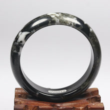 Load image into Gallery viewer, 10% OFF- 56/57/58mm Certified Natural Black Green Emerald Xiu A*Jade HandCarved Bracelet Bangle VV6014