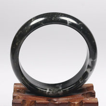 Load image into Gallery viewer, 10% OFF- 56/57/58mm Certified Natural Black Green Emerald Xiu A*Jade HandCarved Bracelet Bangle VV6014