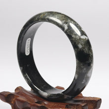 Load image into Gallery viewer, 10% OFF- 56/57/58mm Certified Natural Black Green Emerald Xiu A*Jade HandCarved Bracelet Bangle VV6014