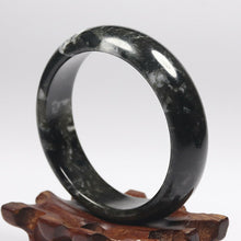 Load image into Gallery viewer, 10% OFF- 56/57/58mm Certified Natural Black Green Emerald Xiu A*Jade HandCarved Bracelet Bangle VV6014